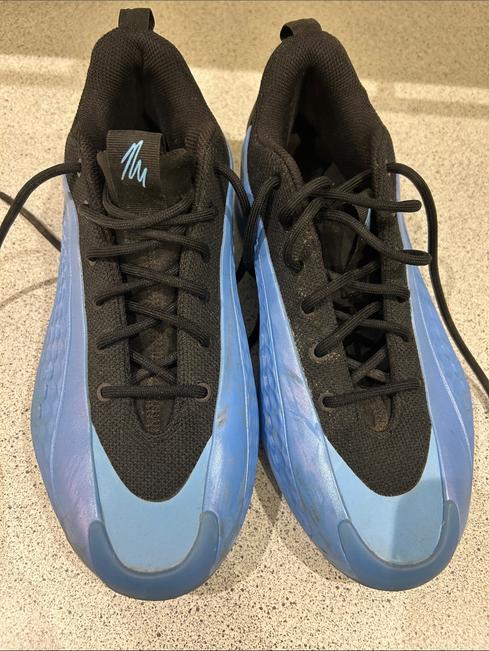Blue and Black Athletic Sneakers with addidas